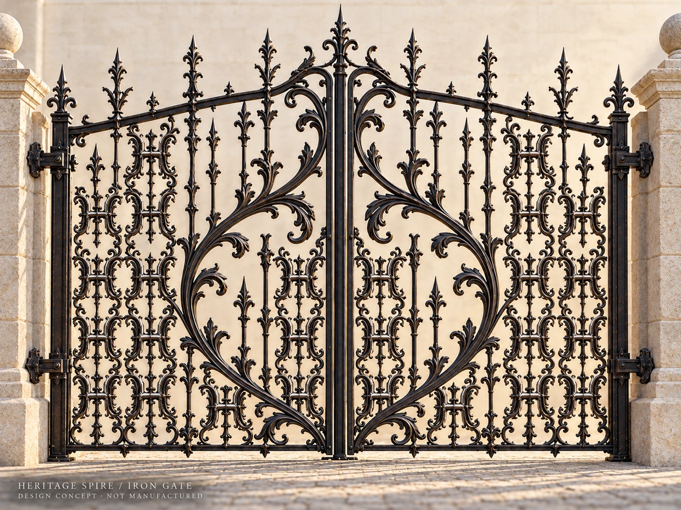 GOTHIC IRON GATE / CURVED ARCH