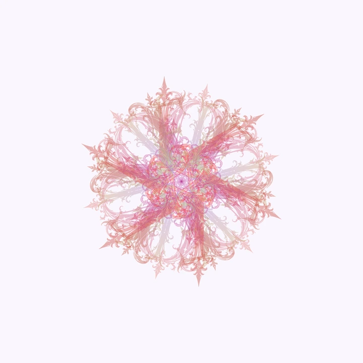 LOVEの文字を重ねた、24枚の花弁の紋章