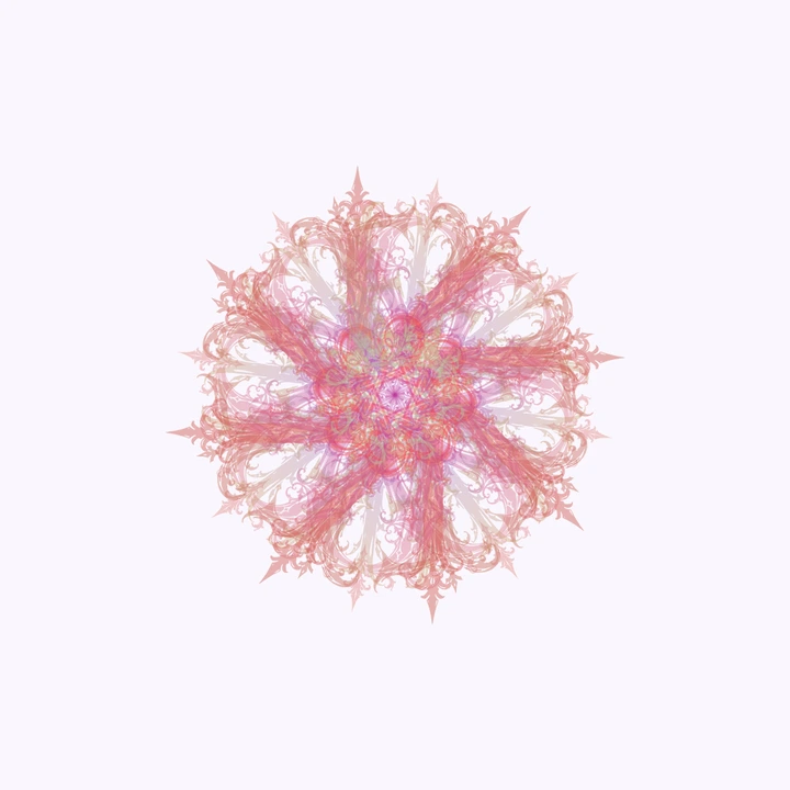LOVEの文字を重ねた、32枚の花弁の紋章